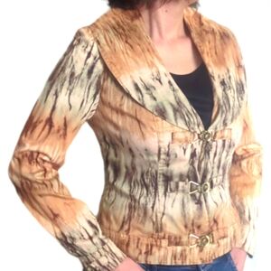 V CRISTINA Moto Style Marbled Tye-die Jacket ~ EUC